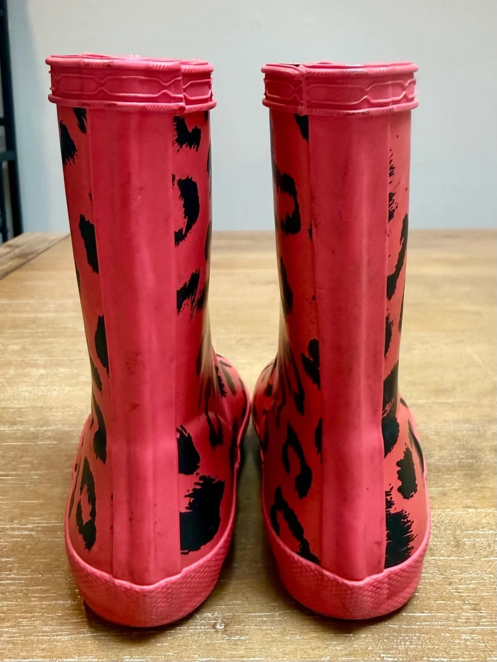 Hunter Kids First Classic Rain Boots Hybrid Print in Arcade Pink Waterproof Sz 7